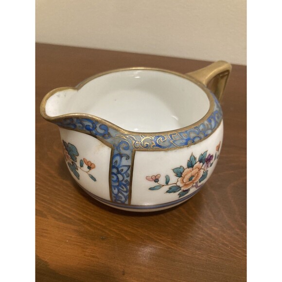 Vintage Nippon Hand Painted Floral Sugar & Creamer Set Floral - Picture 10 of 16